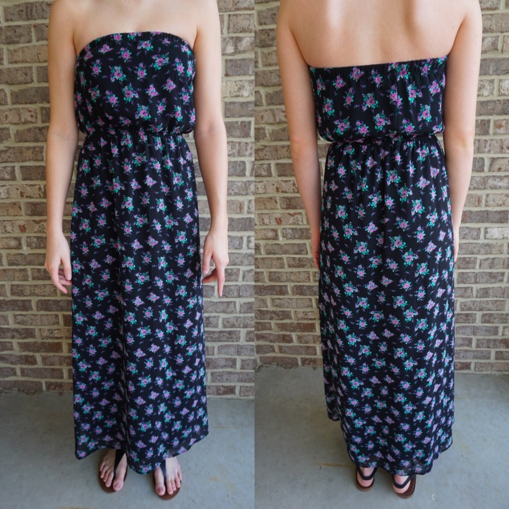 Black Floral Maxi Dress